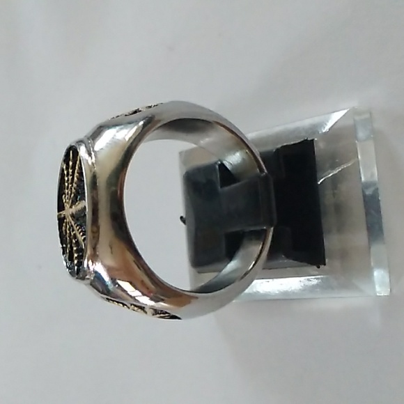 316L Stainless Steel Men's Ring  Gold Silver Color Stamped - Picture 3 of 5